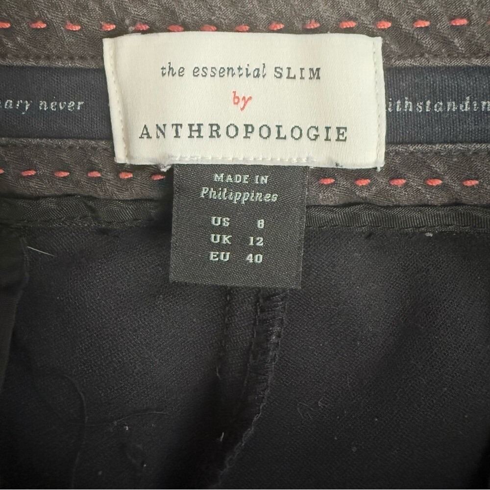 Anthropologie The Essential‎ Slim Cargo Pants Black Utility Trousers Size 8 - Picture 4 of 7